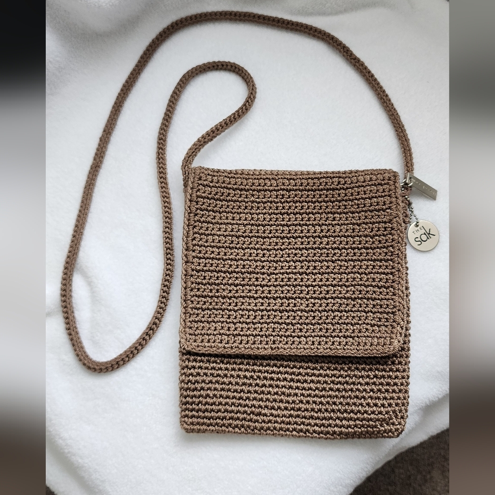 The Sak Brown Crochet Crossbody Bag